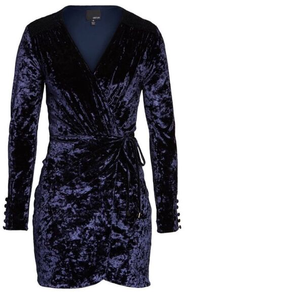 GREYLIN Velvet Wrap Dress - Picture 1 of 5